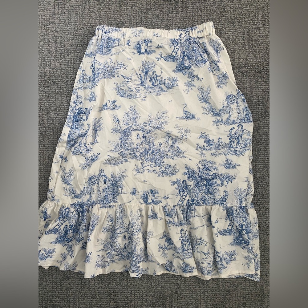 Printed Ruffle Hem Skirt